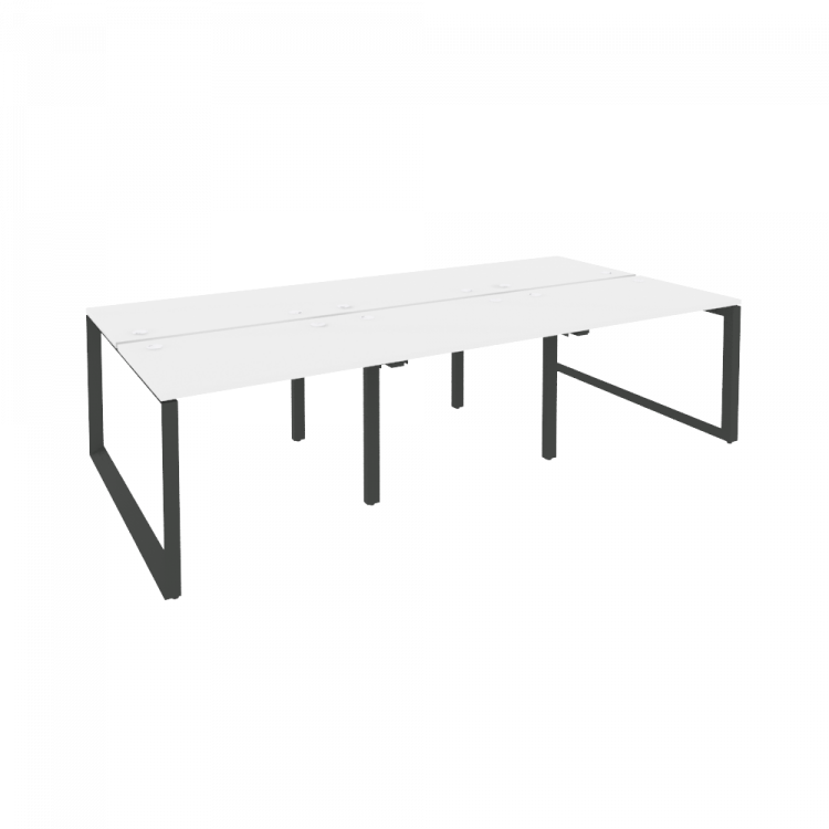 Onix Рабочая станция на О-образном м/к O.MO-D.RS-6.1.7 Белый Бриллиант/Металл Антрацит 2940*1475*750