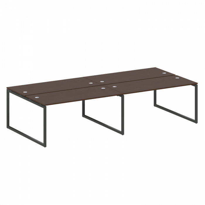 Метал Систем Куатро Рабочая станция на 4 места на О-образном м/к 40БО.СМ-4.4 Венге Цаво/Металл Антра