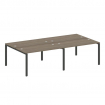 Metal System Рабочая станция на 4 места на П-образном м/к БП.СМ-4.3 Вяз Благородный/Металл Антрацит