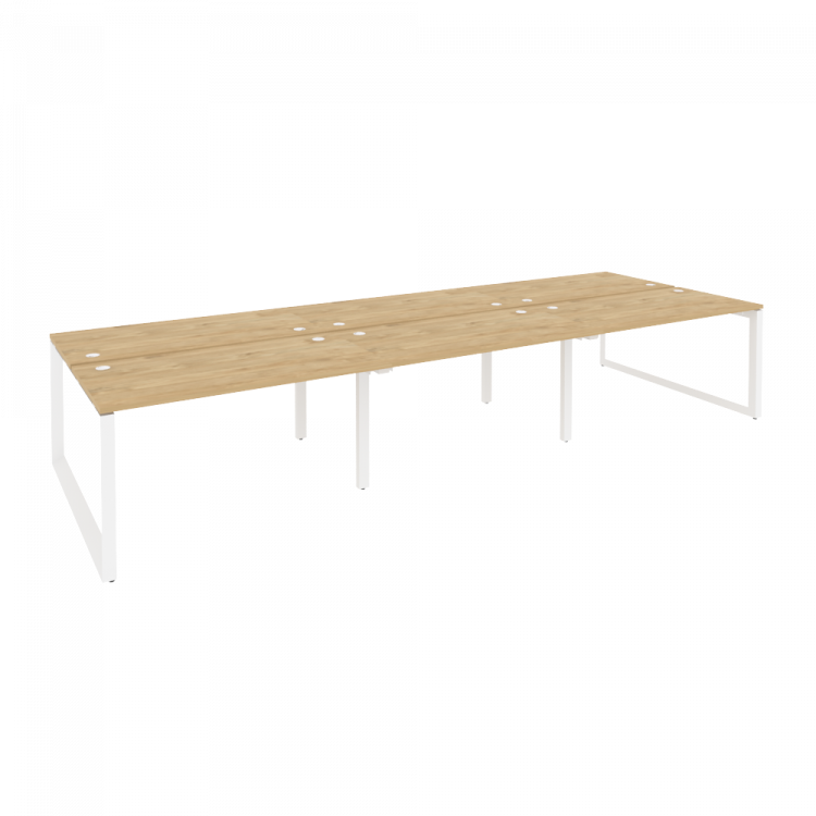 Onix Рабочая станция на О-образном м/к O.MO-D.RS-6.3.7 Тиквуд Светлый/Металл Белый 4140*1475*750