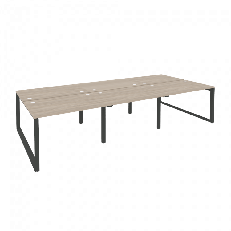 Onix Рабочая станция на О-образном м/к O.MO-D.RS-6.2.8 Дуб Аттик/Металл Антрацит 3540*1635*750