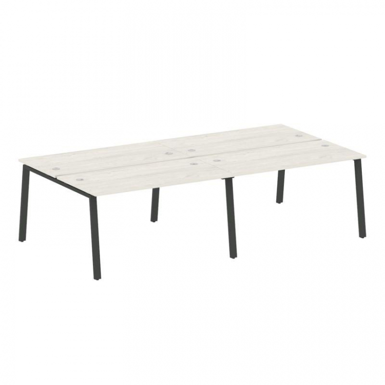 Metal System Рабочая станция на 4 места на А-образном м/к БА.СМ-4.3 Дуб Наварра/Металл Антрацит 2800