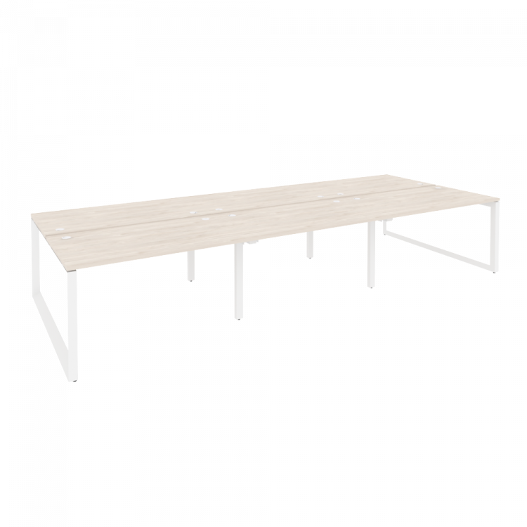 Onix Рабочая станция на О-образном м/к O.MO-D.RS-6.3.8 Денвер Светлый/Металл Белый 4140*1635*750