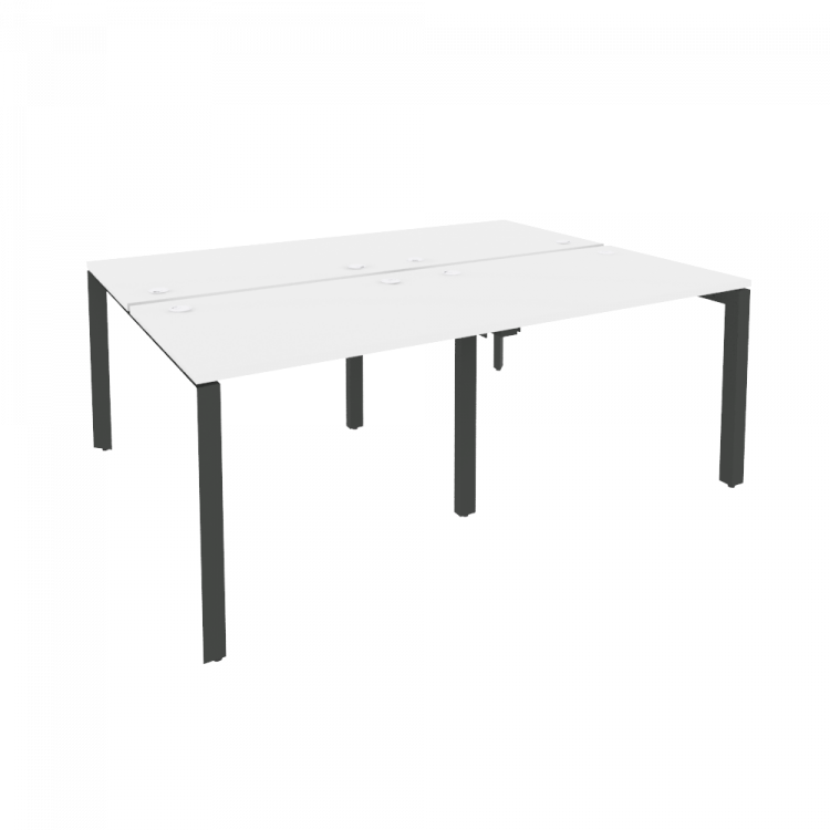 Onix Рабочая станция на П-образном м/к O.MP-D.RS-4.1.7 Белый Бриллиант/Металл Антрацит 1960*1475*750