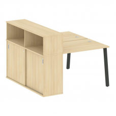 Metal System Рабочая станция с шкафом-купе на А-образном м/к БА.РС-СШК-2.1 Т Акация Лорка/Металл Ант