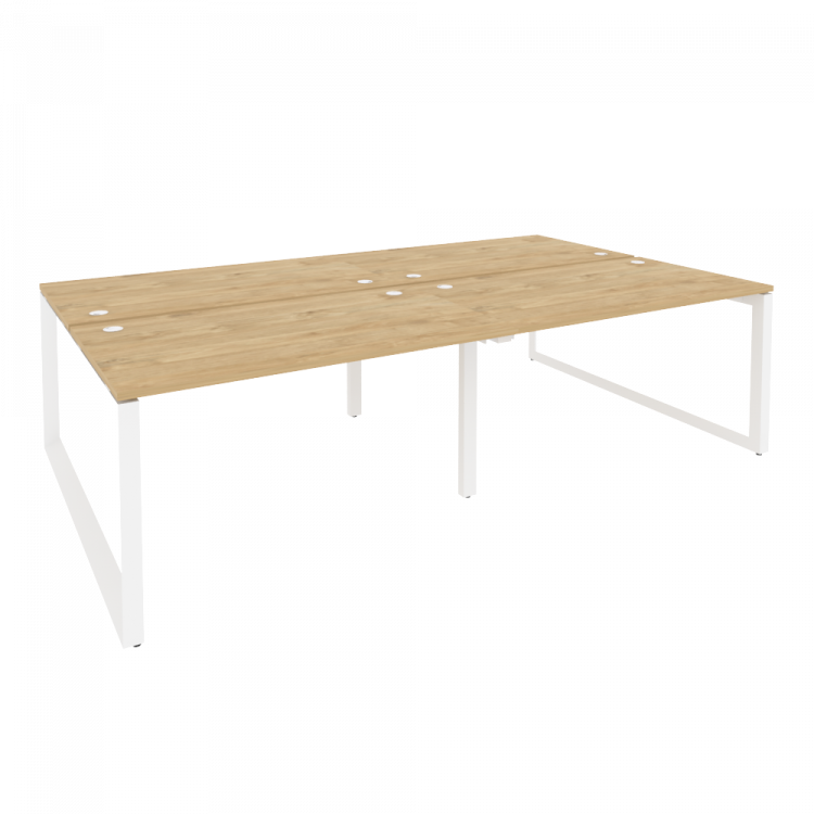 Onix Рабочая станция на О-образном м/к O.MO-D.RS-4.3.8 Тиквуд Светлый/Металл Белый 2760*1635*750