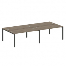 Metal System Рабочая станция на 4 места на П-образном м/к БП.СМ-4.4 Вяз Благородный/Металл Антрацит