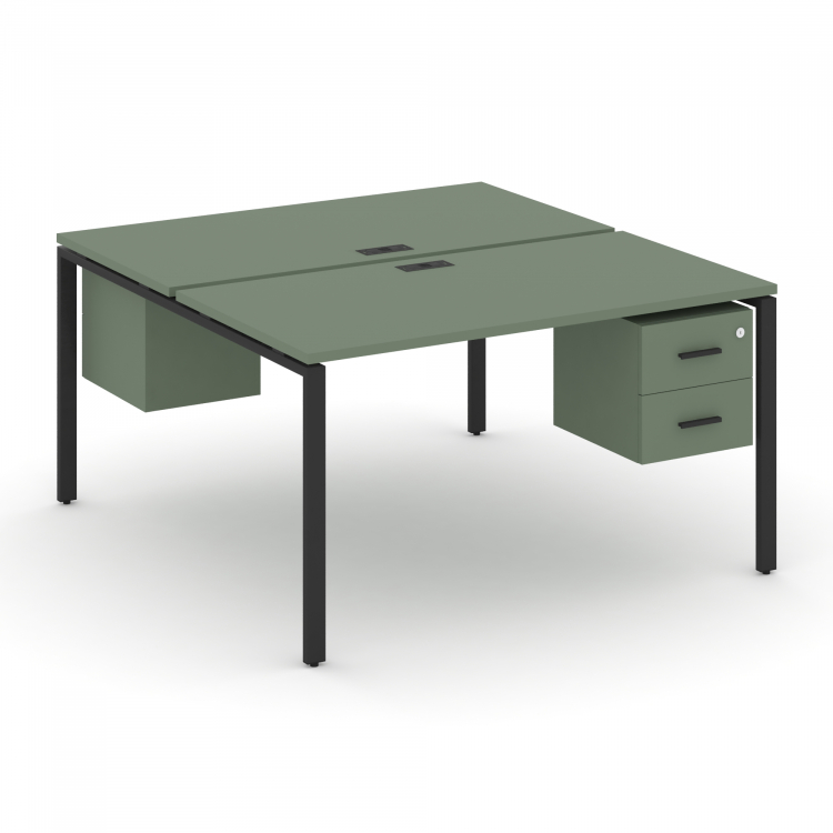 Concept Рабочая станция 2 сторонняя с подвесными тумбами на 2 места CN.DRS-113 B Кобо/Металл Черный