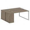 Metal System Рабочая станция с шкафом-купе на О-образном м/к БО.РС-СШК-1.3 Т Вяз Благородный/Металл