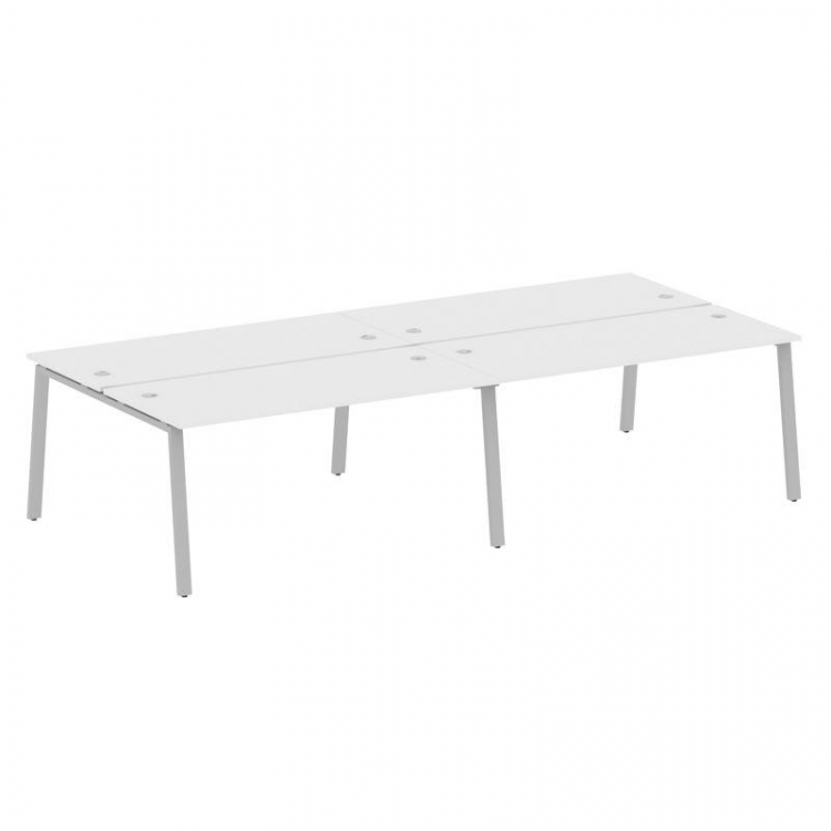 Metal System Рабочая станция на 4 места на А-образном м/к БА.СМ-4.4 Белый/Металл Серый 3200*1475*750