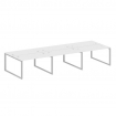 Metal System Рабочая станция на 6 мест на О-образном м/к БО.СМ-6.3 Белый/Металл Серый 4200*1475*750