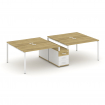 Concept Рабочая станция 4 места с двухсторонней опорной тумбой CN.DRS-311 W Дуб Винченцо/Белый Брилл