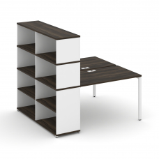 Concept Рабочая станция с опорным стеллажом с надставкой выс. CN.DRS-214 Дуб Мали/Белый Бриллиант/Ме