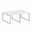 Metal System Quattro Рабочая станция на 4 места на О-образном м/к 50БО.СМ-4.1 Белый/Металл Серый 200