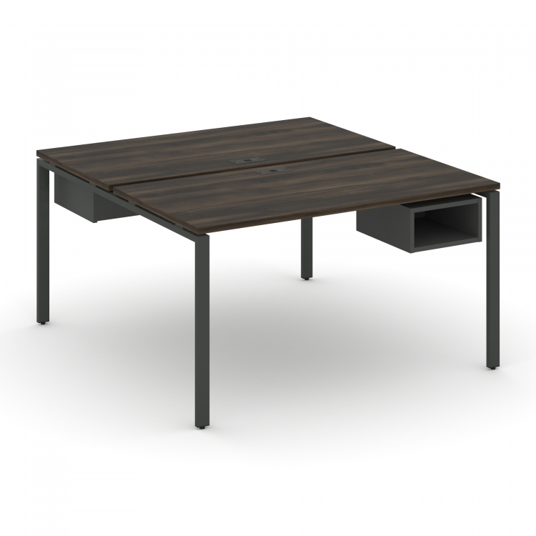 Concept Рабочая станция 2 сторонняя с подвесными тумбами на 2 места CN.DRS-102 Дуб Мали/Антрацит/Мет