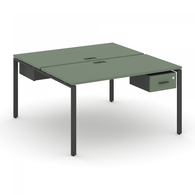 Concept Рабочая станция 2 сторонняя с подвесными тумбами на 2 места CN.DRS-110 A Кобо/Антрацит/Метал