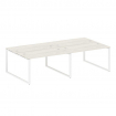 Metal System Рабочая станция на 4 места на О-образном м/к БО.СМ-4.3 Дуб Наварра/Металл Белый 2800*14