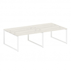 Metal System Рабочая станция на 4 места на О-образном м/к БО.СМ-4.3 Дуб Наварра/Металл Белый 2800*14
