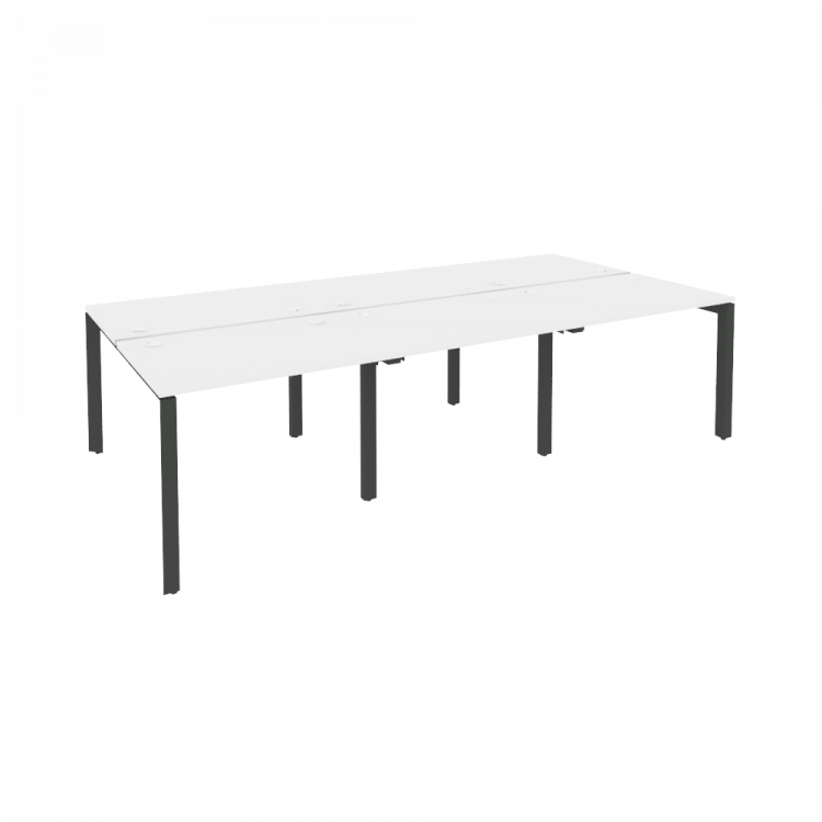 Onix Рабочая станция на П-образном м/к O.MP-D.RS-6.1.7 Белый Бриллиант/Металл Антрацит 2940*1475*750