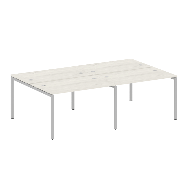 Metal System Quattro Рабочая станция на 4 места на П-образном м/к 40БП.СМ-4.2 Дуб Наварра/Металл Сер