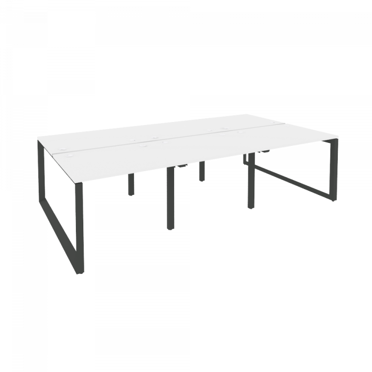 Onix Рабочая станция на О-образном м/к O.MO-D.RS-6.1.8 Белый Бриллиант/Металл Антрацит 2940*1635*750