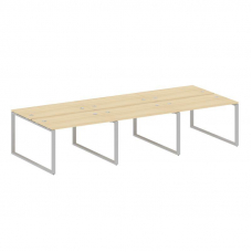 Metal System Рабочая станция на 6 мест на О-образном м/к БО.СМ-6.2 Акация Лорка/Металл Серый 3600*14