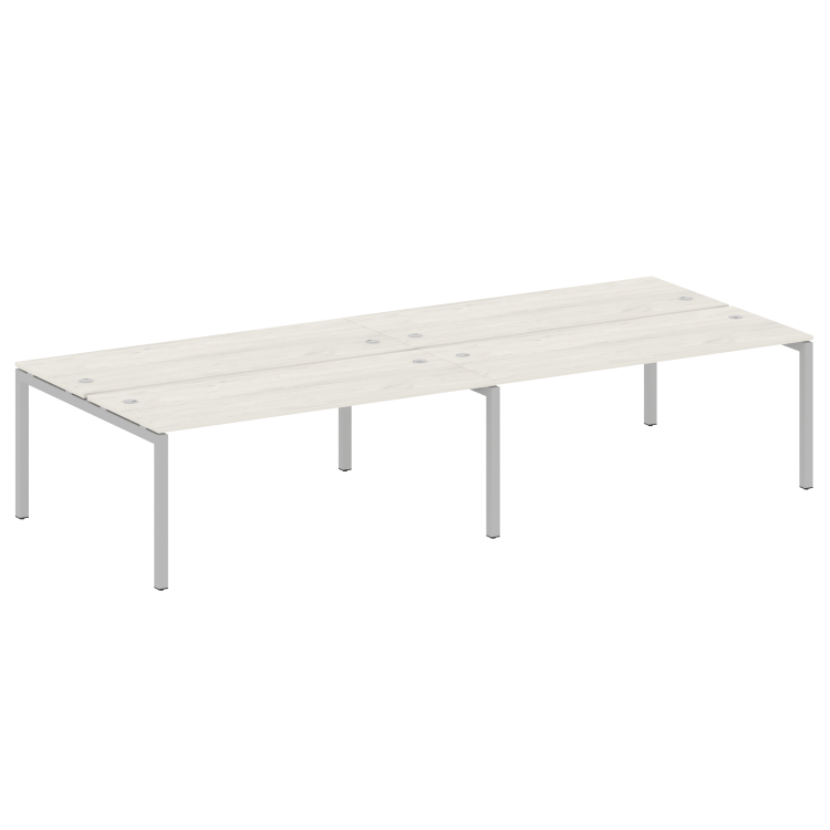 Metal System Quattro Рабочая станция на 4 места на П-образном м/к 50БП.СМ-4.5 Дуб Наварра/Металл Сер