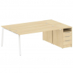 Metal System Рабочая станция с тумбой на А-образном м/к БА.РС-СТП-2.5 Акация Лорка/Металл Белый 2212