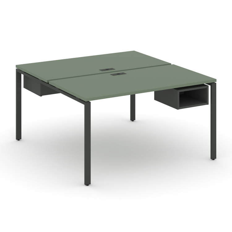 Concept Рабочая станция 2 сторонняя с подвесными тумбами на 2 места CN.DRS-102 Кобо/Антрацит/Металл