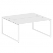 Metal System Рабочая станция на О-образном м/к БО.РАС-СП-2.4 Белый/Металл Белый 1600*1475*750