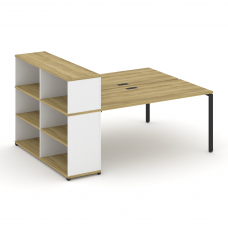 Concept Рабочая станция с опорным стеллажом с надставкой низ. CN.DRS-212 Дуб Винченцо/Белый Бриллиан