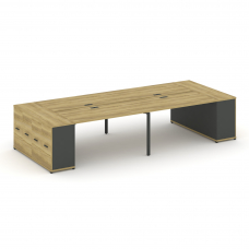 Concept Рабочая станция с опорными распаш. шкафами CN.DRS-262 A Дуб Винченцо/Антрацит/Металл Антраци