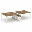 Concept Рабочая станция 4 места с двухсторонней опорной тумбой CN.DRS-316 W Сандал Янтарный/Белый Бр
