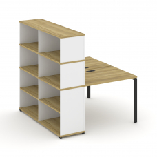 Concept Рабочая станция с опорным стеллажом с надставкой выс. CN.DRS-213 Дуб Винченцо/Белый Бриллиан