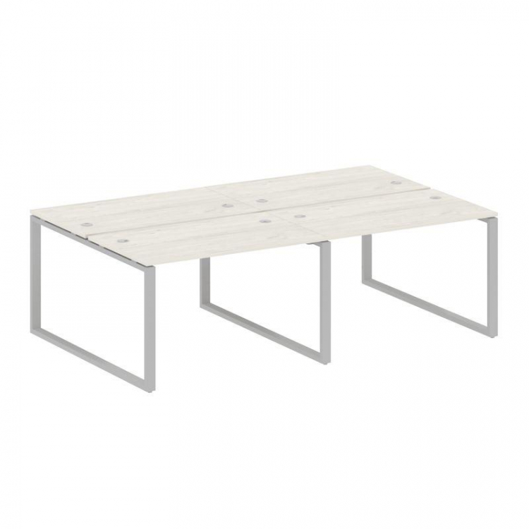 Metal System Рабочая станция на 4 места на О-образном м/к БО.СМ-4.2 Дуб Наварра/Металл Серый 2400*14