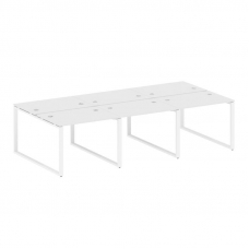 Metal System Рабочая станция на 6 мест на О-образном м/к БО.СМ-6.1 Белый/Металл Белый 3000*1475*750