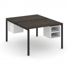 Concept Рабочая станция 2 сторонняя с подвесными тумбами на 2 места CN.DRS-106 Дуб Мали/Белый Брилли