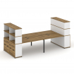 Concept Рабочая станция с опорными распаш. шкафами с надставкой выс. CN.DRS-275 B Сандал Янтарный/Бе