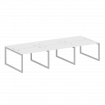 Metal System Quattro Рабочая станция на 6 раб. мест на О-образном м/к 50БО.СМ-6.2 Белый/Металл Серый