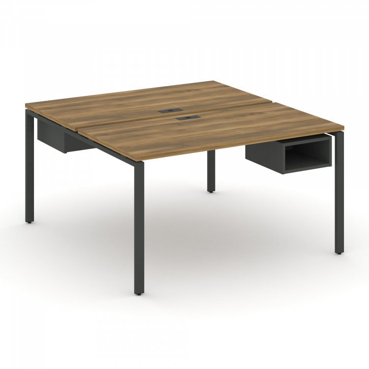 Concept Рабочая станция 2 сторонняя с подвесными тумбами на 2 места CN.DRS-102 Сандал Янтарный/Антра