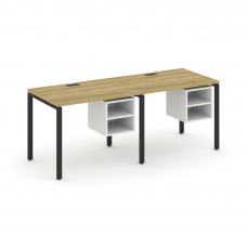 Concept Рабочая станция односторонняя с подвес. тумбами 2 места CN.ORS-105 Дуб Винченцо/Белый Брилли