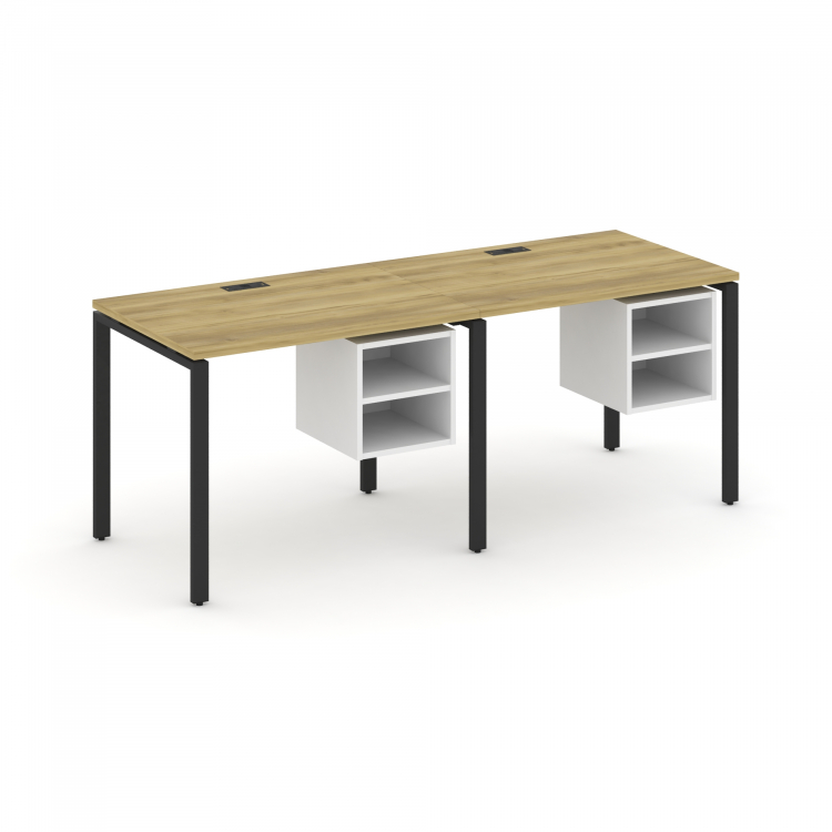 Concept Рабочая станция односторонняя с подвес. тумбами 2 места CN.ORS-105 Дуб Винченцо/Белый Брилли