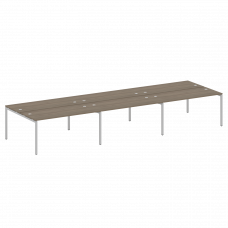 Metal System Quattro Рабочая станция на 6 раб. мест на П-образном м/к 40БП.СМ-6.4 Вяз Благородный/Ме