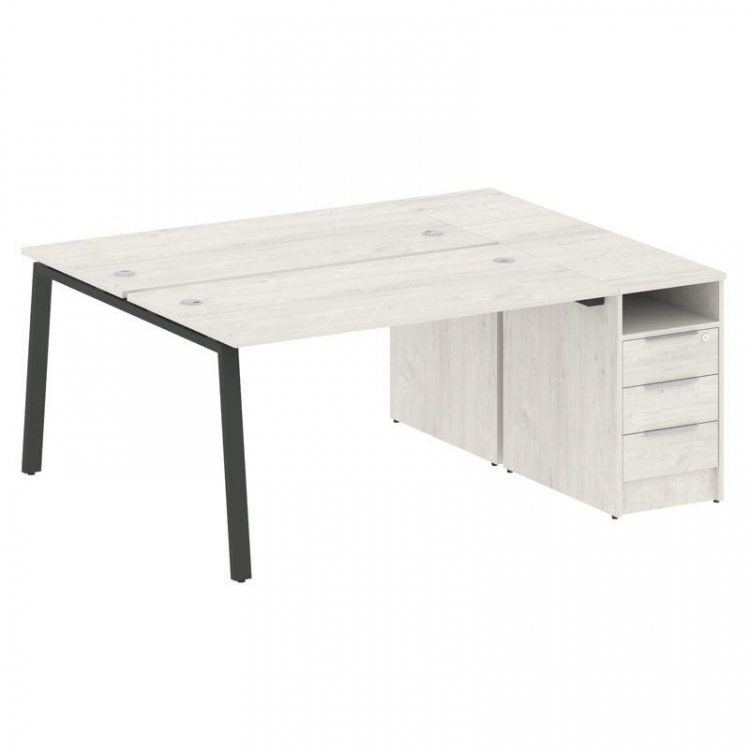 Metal System Рабочая станция с тумбой на А-образном м/к БА.РС-СТП-2.3 Дуб Наварра/Металл Антрацит 18