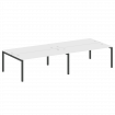 Metal System Quattro Рабочая станция на 4 места на П-образном м/к 50БП.СМ-4.5 Белый/Металл Антрацит