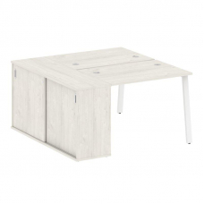 Metal System Рабочая станция с шкафом-купе на А-образном м/к БА.РС-СШК-1.1 Т Дуб Наварра/Металл Белы