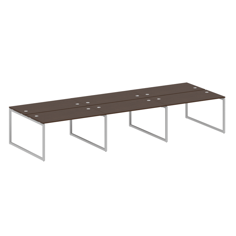 Metal System Quattro Рабочая станция на 6 раб. мест на О-образном м/к 40БО.СМ-6.3 Венге Цаво/Металл