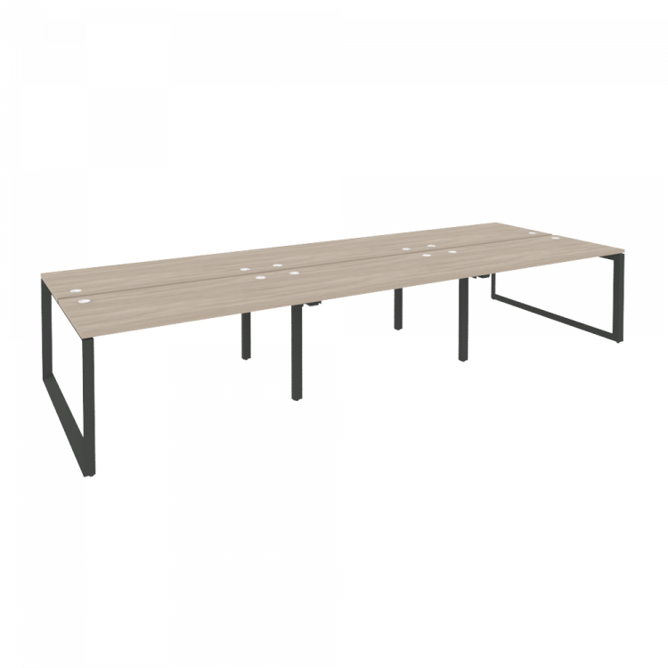 Onix Рабочая станция на О-образном м/к O.MO-D.RS-6.3.7 Дуб Аттик/Металл Антрацит 4140*1475*750