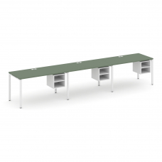 Concept Рабочая станция односторонняя с подвес. тумбами 3 места CN.ORS-126 Кобо/Белый Бриллиант/Мета