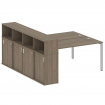 Metal System Рабочая станция с шкафом-купе на П-образном м/к БП.РС-СШК-4.4 Т Вяз Благородный/Металл
